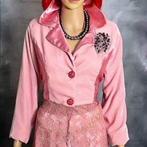 Velvet Blazer with Brooch